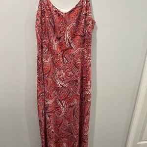 Elegant Red Paisley Dress